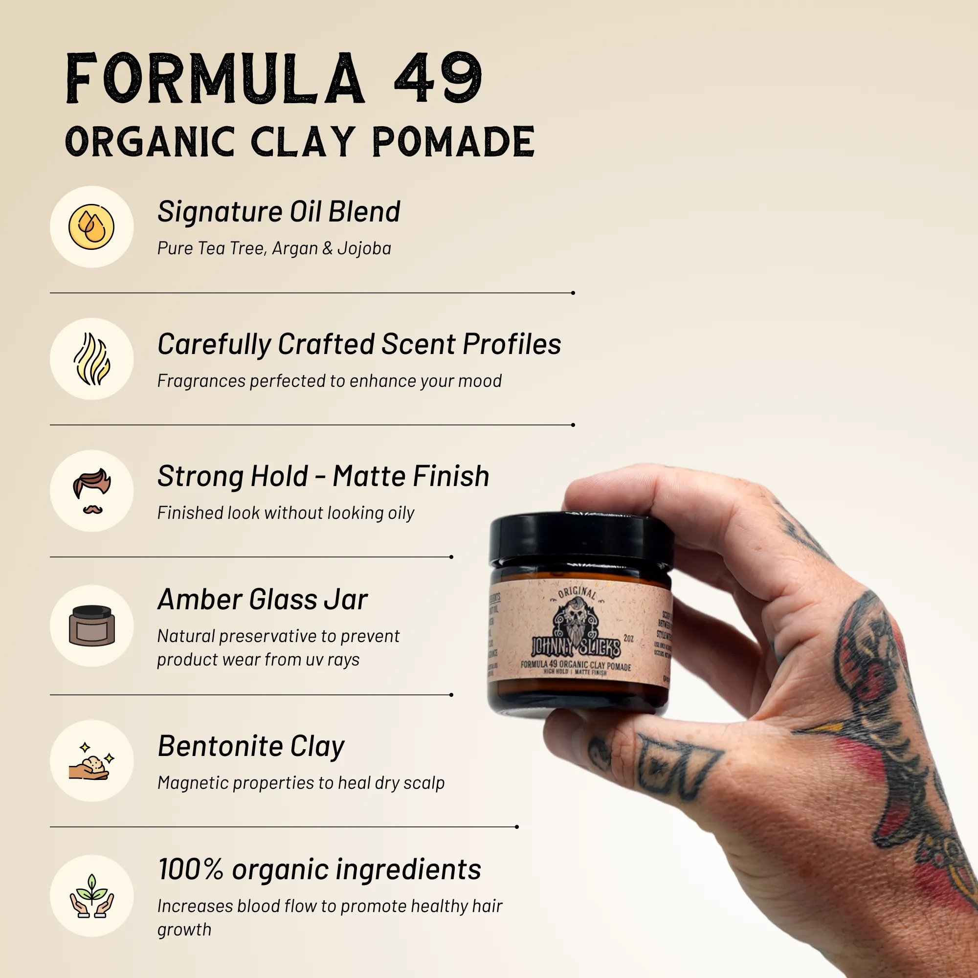 Formula 49 - Organic Clay Pomade